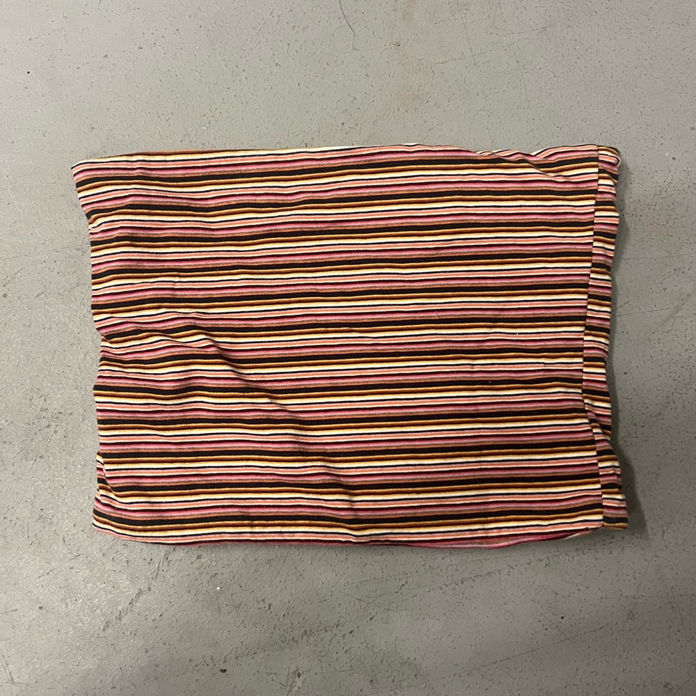 Brandy Melville Red/Black/Tan Strapless Tube Top.